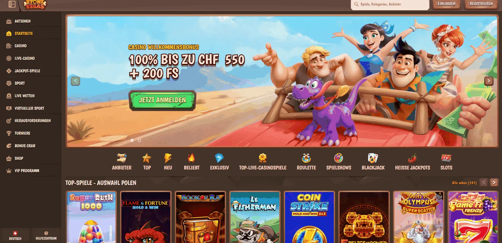 Stone Vegas Spiele Angebot